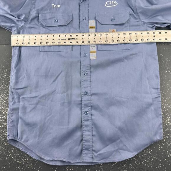 Carhartt FR Shirt Mens Large Blue Twill Cat 2 2112 Flame Retardant FRS003 NWT - Picture 4 of 5